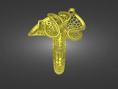 3D CAD file for Gold Design Ring Free 3D print model