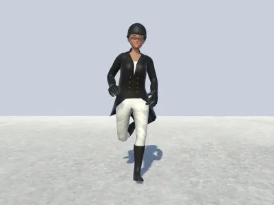 Jockey Female Rigged  Low-poly 3D model