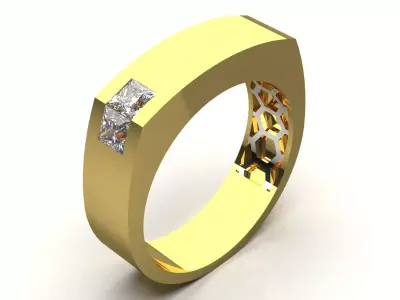Yellow Gold Mens stl 3dm Ring mr0275 3D print model