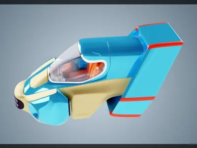 Simplistic Flying Vehicle 23 Low-poly 3D model