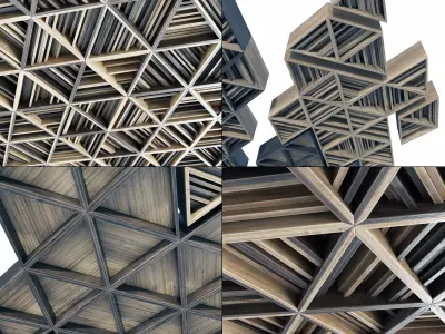 Ceiling parametric Triangle rail n3  3D model