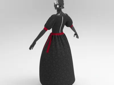 3D black dress 3D model