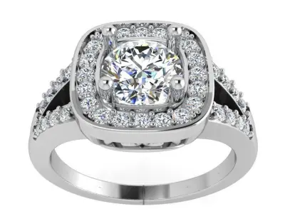 Square Halo Split Shank Ring 3560 3D print model