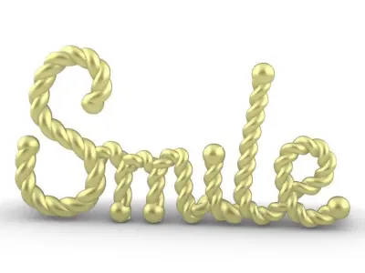 Smile pendant initial jewelry for 3d print ready 3D print model