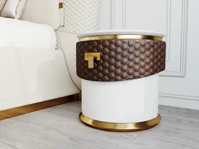 Bed with bedside tables by Turri 3D model