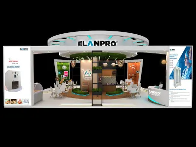 12 mtr x 12mtr Exhibition stand 4side open 3D print model