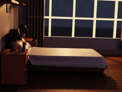 Stylized Bedroom 3D model