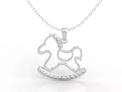 Luxury Baby Diamond Rocking Horse Charm Model 3D print model