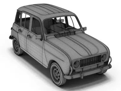 Renault 4 old car 3D model