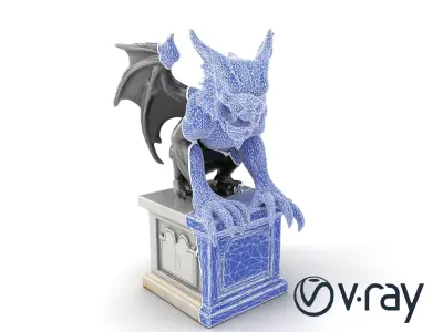 Ornate Gothic Gargoyle Sculpture model pack Low-poly 3D model