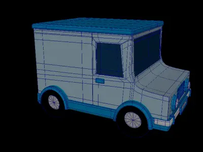 Blue Car - Truck 3D model