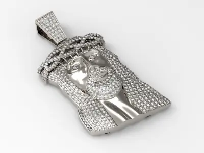 Jesus diamond pendant 3D print model