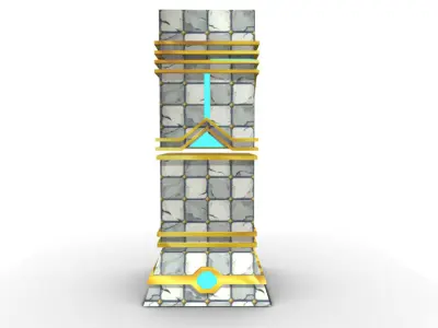 game cartoon pillar 3D model