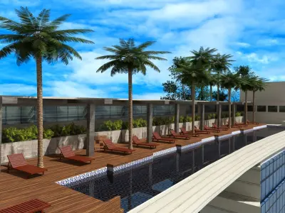 Marina Bay Sands Singapore Low-poly 3D model