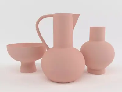 Decorative vases 3 Free low-poly 3D model