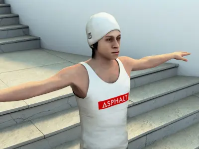 customizable skateboarder character Free 3D model