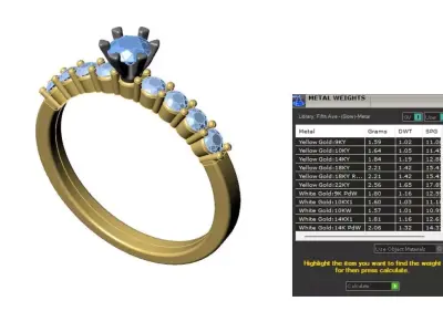 Two Tone Diamond Engagement Ring Set 3D Model STL 3DM 3D print model
