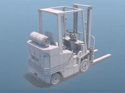 Forklift Truck Low-poly 3D model