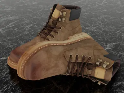 JEEP 3D SHOES - CAMEL Low-poly 3D model