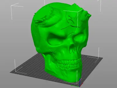Celtic Skull III with Horns III - STL 3D Print Model 3D print model
