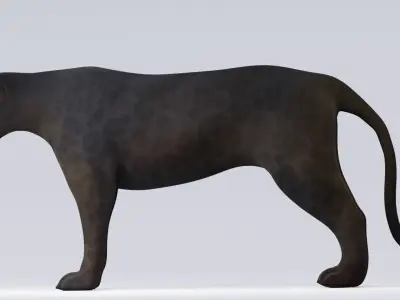 3D Black Panther Low-poly 3D model