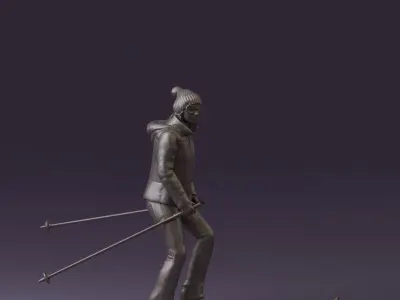 woman in skisuit on skies 1101 3D Print Ready 3D print model