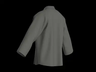 Male oversized raglan polo longsleeve 3D model