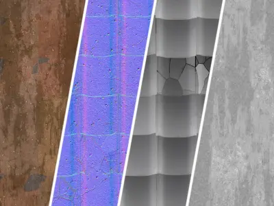 Roof Tile Materials 48- Concrete Roofing by Sbsar generator  Texture