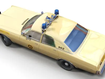 Dodge police patrol car  Low-poly 3D model