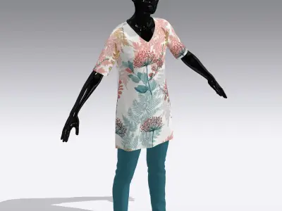 Female Cloth Dress Low-poly 3D model order