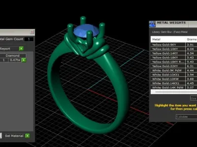 diamond ring  3D print model 6