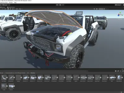 Customizable Suv 4x4 Offroad Vehicle for Unity3D Low-poly 3D model