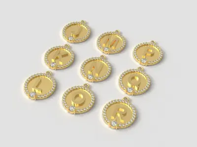 Alphabet Diamond Pendants 3D print model