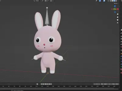 Cute Bunny Rabbit 01 - Rigged and Animated  Low-poly 3D model