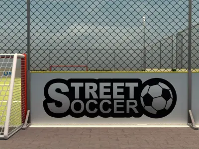 LowPoly Street Soccer  Football Field Low-poly 3D model