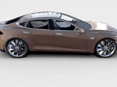 Tesla Model S with chassis interior rev 3D model