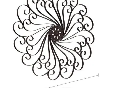 Swirl Metal Wall Decor 3D model