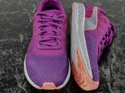 PUMA 3D SHOES - PURPLE Low-poly 3D model