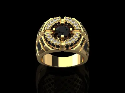 Men Diamonds Luxury Ring N212 3D print model