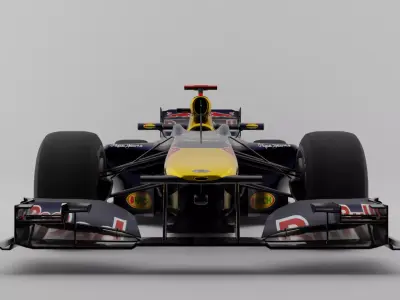 Red bull RB6 F1 car Low-poly 3D model