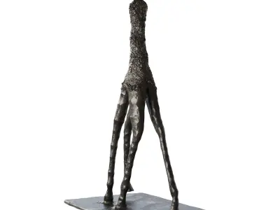 Equestrian sculpture with two legs Low-poly 3D model