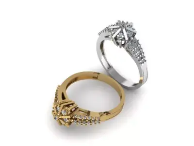 Flower Style Wedding Ring Use For Diamonds 3D print model