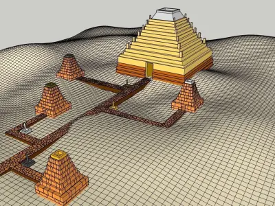 Temple 9 - Desert Temple Low-poly 3D model