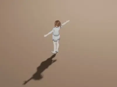 Anime Girl Character - Festival Style Low-poly 3D model