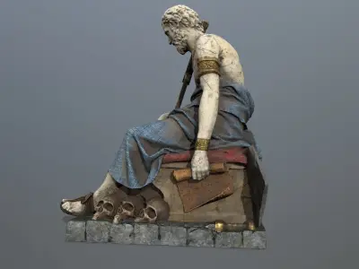 man statue Low-poly 3D model