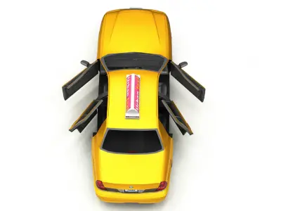 Realistic Taxi 2 cab Low-poly 3D model