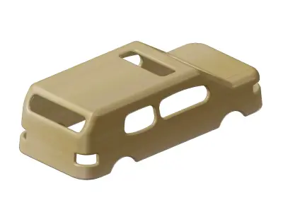 Wooden Passenger Car Body Toy 3D model