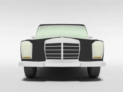 Low Poly Cartoon Retro Limousine  Low-poly 3D model