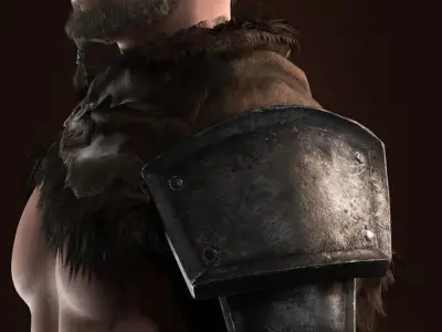 3D Male Medival Warrior Game Character in 4K Realistic Textures Low-poly 3D model