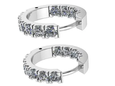 Diamond Hoop Earring 0269 3D print model
